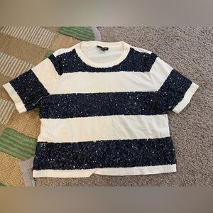 J.Crew Sequin Stripe T-Shirt